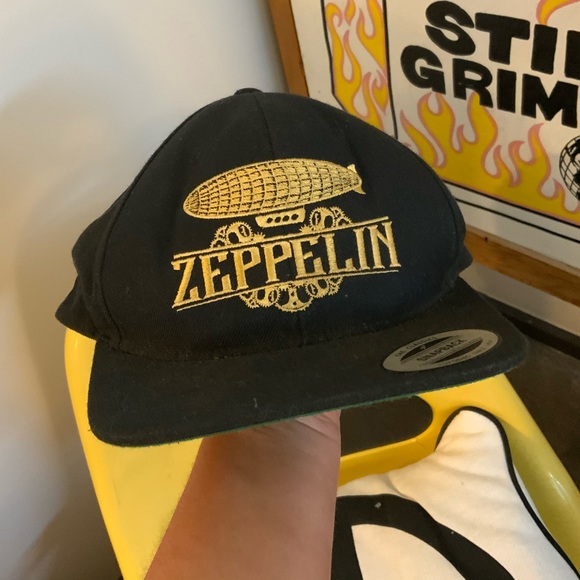 Vintage Classic Rock 70 80s Embroidered Zeppelin Trucker Adjustable Hat Ball Cap - Picture 1 of 8